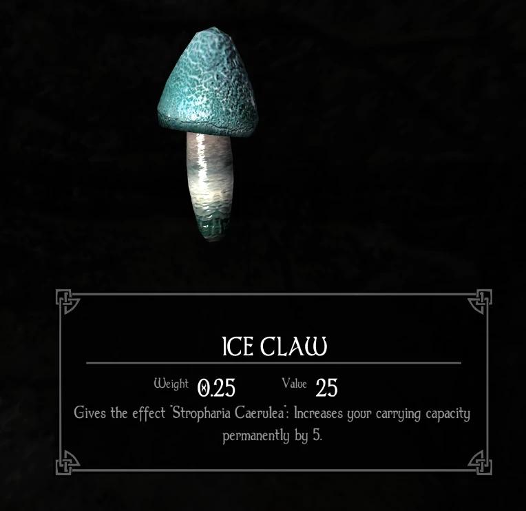 New effect of “Ice Claw” - Stropharia caerulea - increased maximum load capacity per use. addon