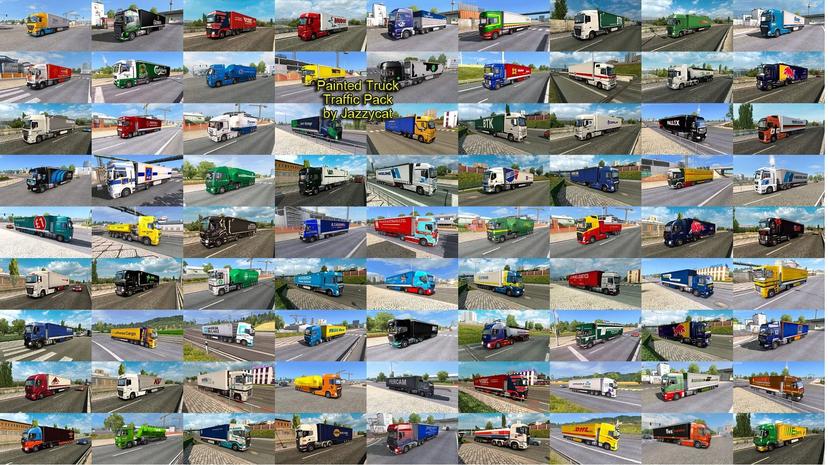 Painted Truck Traffic Pack мод addon