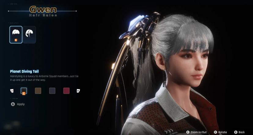 White Hair Default -Planet Diving Tail- Hairstyle addon