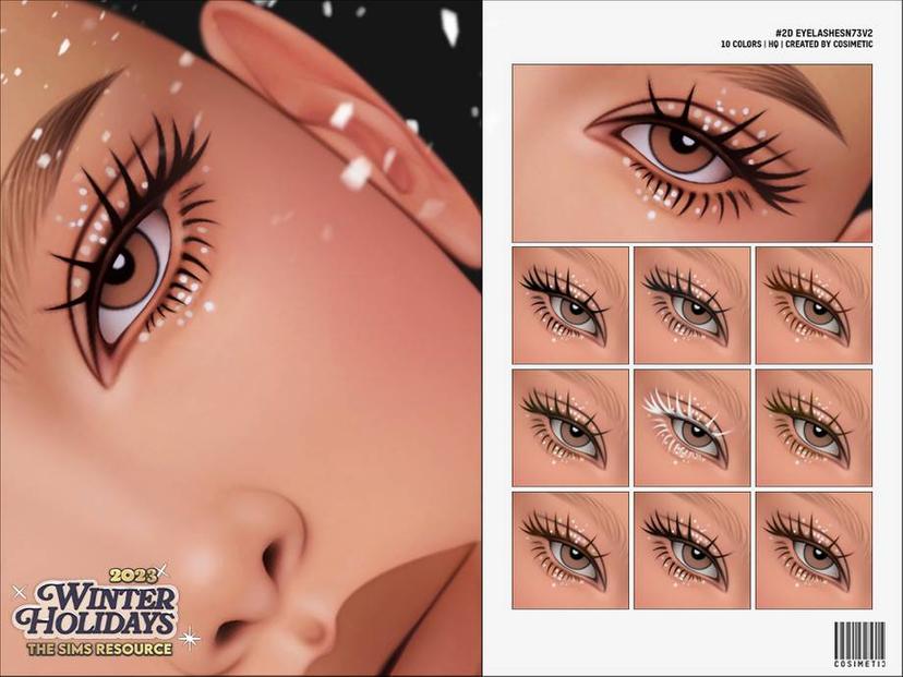 2D eyelashes with glitter "Maxis Match 2D Eyelashes" addon