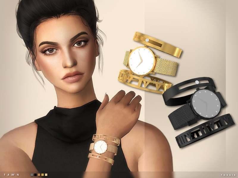 Conjunto de accesorios "Reloj y brazaletes Fawn" addon