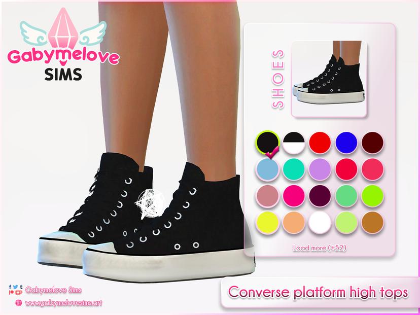 women's high platform sneakers Sims4 addon