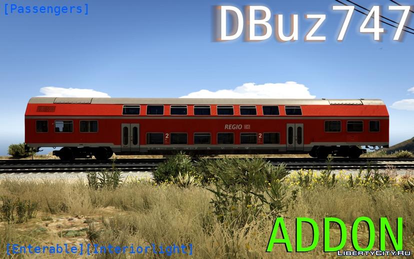 German passenger train with two carriages (DBuz747) [Add-On | Enterable | Interior Light] 1.0 mod addon