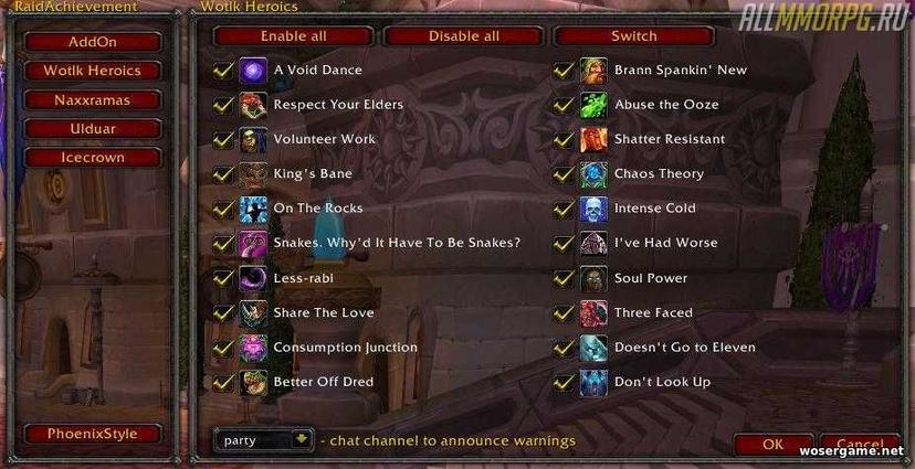 RaidAchievement 9.2.5 - Addition for tracking achievements addon