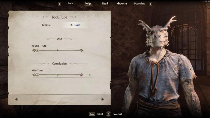Selecting a body type addon