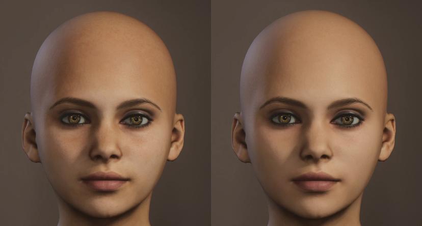 Alternative textures of women's faces addon
