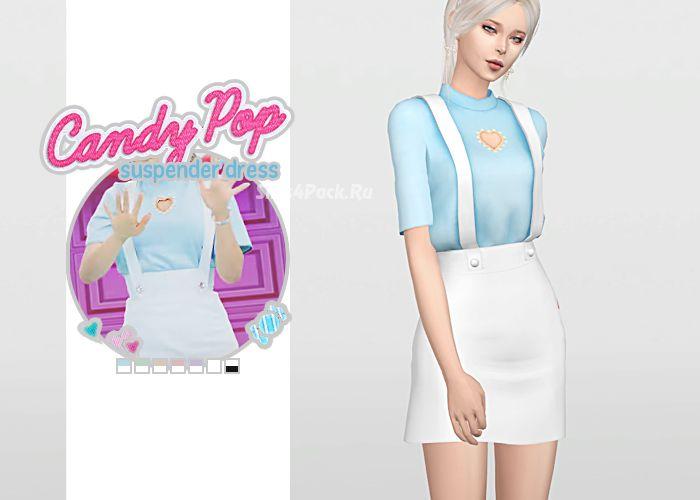 Платье с подтяжками "Candy Pop" addon