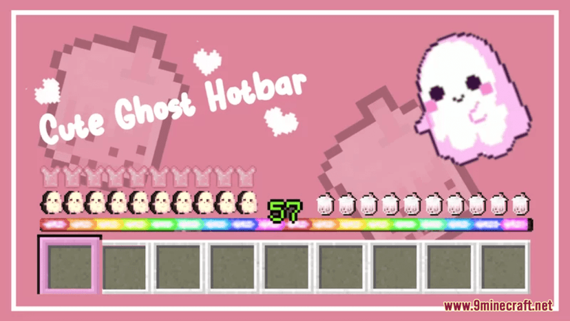Cute Ghost HotBar resource pack (1.19.4, 1.19.2, 1.19) - Texture set addon