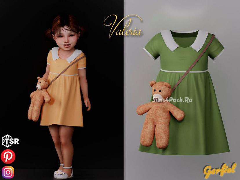 Valeria doll dress for Sims 4 addon