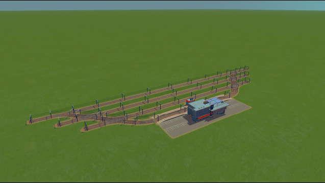 Building: Railway station with 4 tracks addon