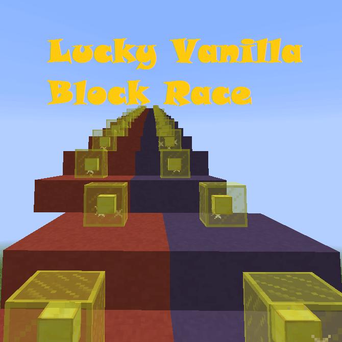 Lucky Vanilla Block Race | Map for Minecraft addon