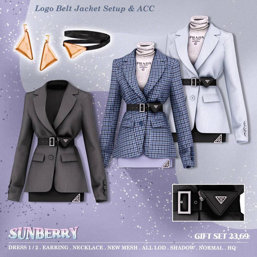 Outfit for your sim "Logo Belt Jacket Setup And ACC 23.69" addon