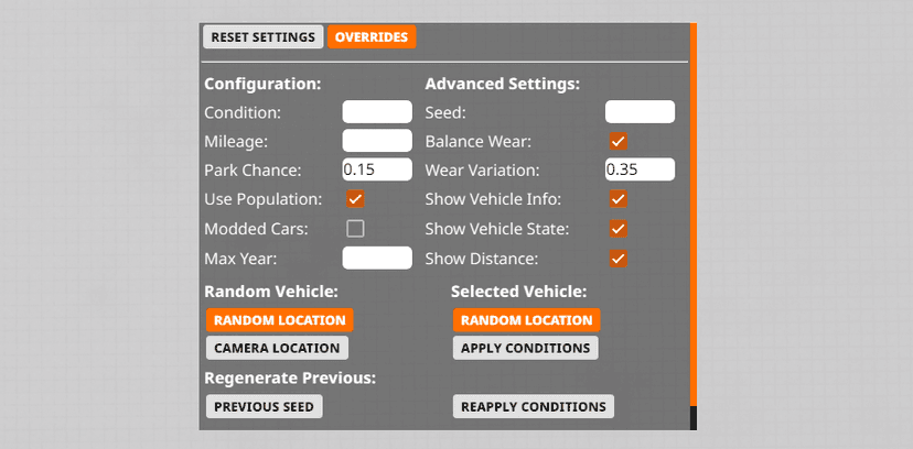 ГЕНЕРАТОР ПОДЕРЖАННЫХ АВТОМОБИЛЕЙ V0.6.1 (0.33.X) addon