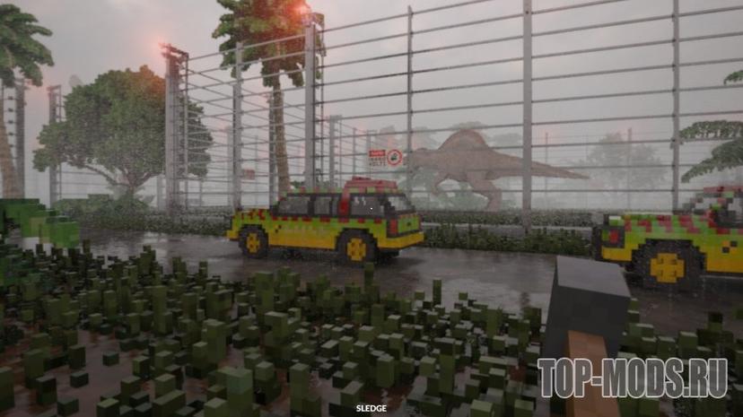 «Jurassic Park (With Dinosaurs pre-spawned)» мод addon