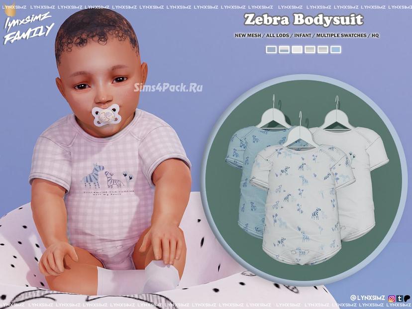 Bodysuit for babies "Zebra Bodysuit" for Sims 4 addon