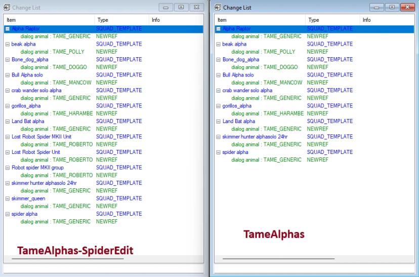 TameAlphas - Spider Edit addon
