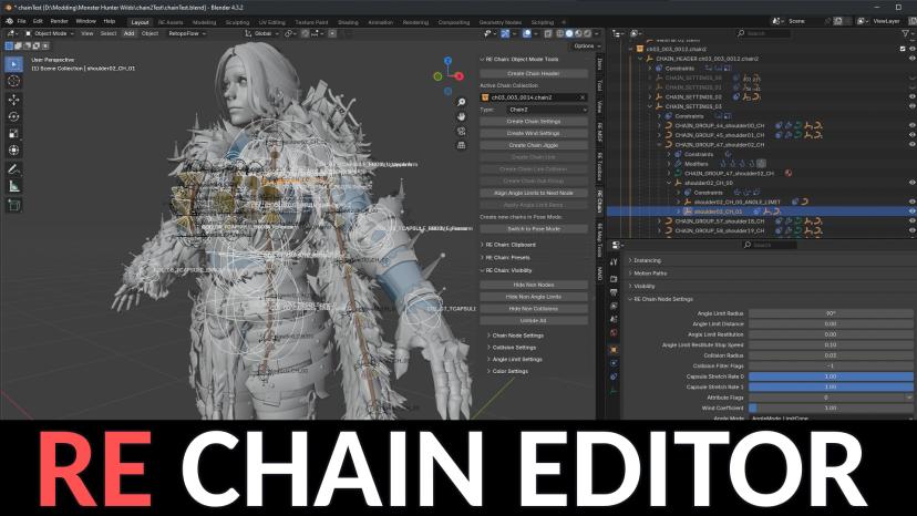 RE Chain Editor (Blender Add-on) addon
