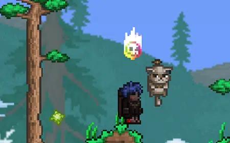 The Terraria character is a "psychopathic warrior who hides his face." addon