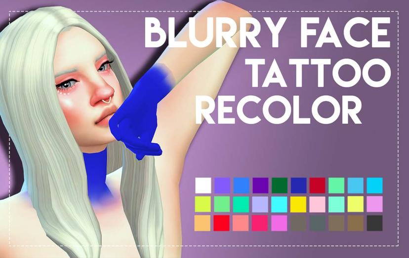 Body makeup "Applepiedimples Blurry Face Tattoo Recolor" addon