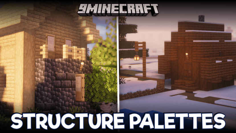 Building Palettes Mod 1.20.1 - варианты блоков для ванильных строений addon