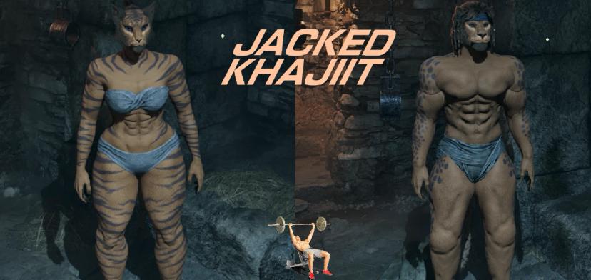 JACKED Khajiit (Muscle Mod) addon