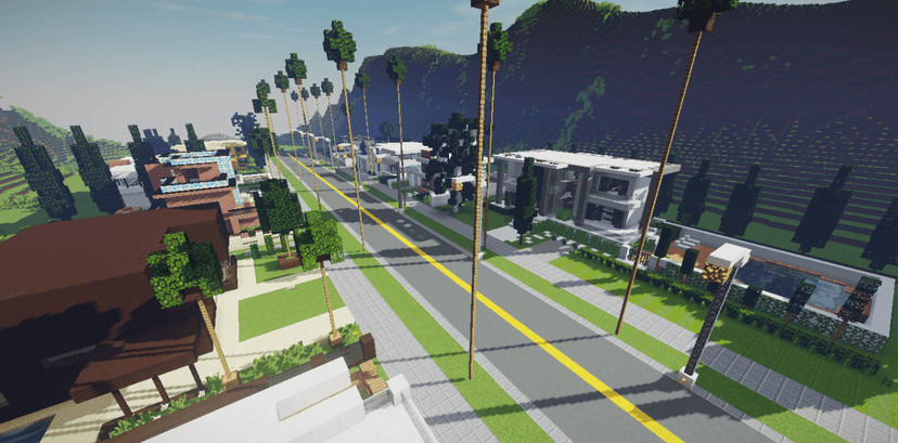 Modern Mountain Neighborhood | Map for Minecraft addon