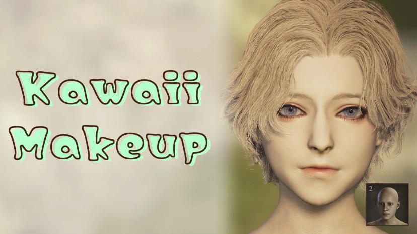 Kawaii makeup style face textures addon