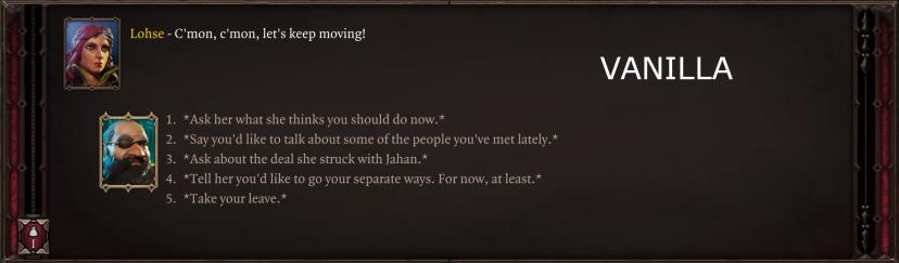 Исправление диалогов Lohse addon