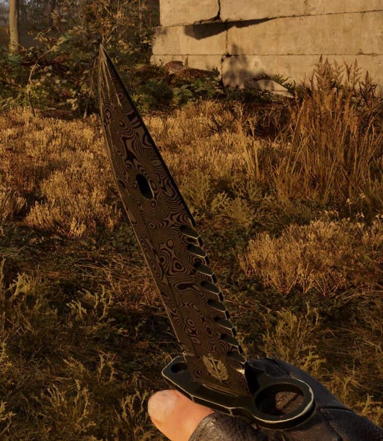 Дамасский нож addon