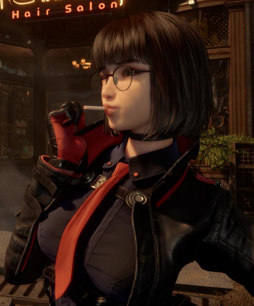 Eva smokes a cigarette mod addon