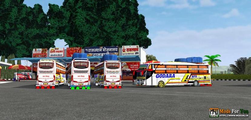 Godara Travels 4K Bussid Livery Nakula SHD Shadewa SHD RPO Mod addon