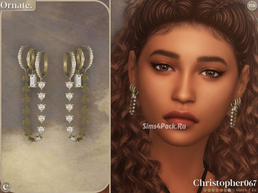 Earrings "Ornate Earrings" for Sims 4 addon