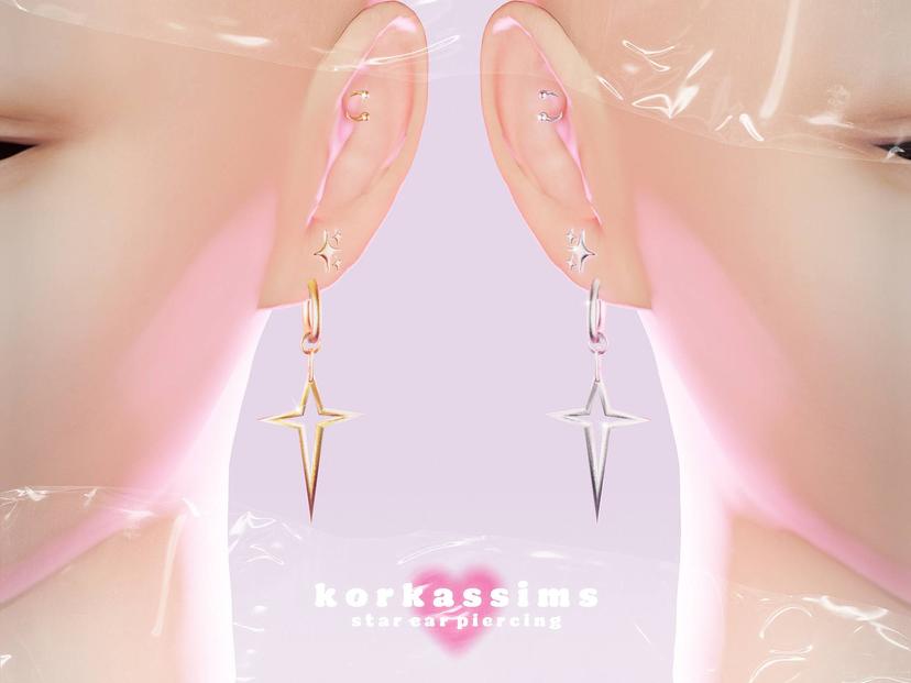 Piercing set for ears "star ear piercing" addon