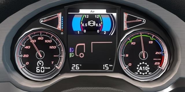 DAF XF EURO 6 MORE READABLE INSTRUMENT PANEL V2.0 addon