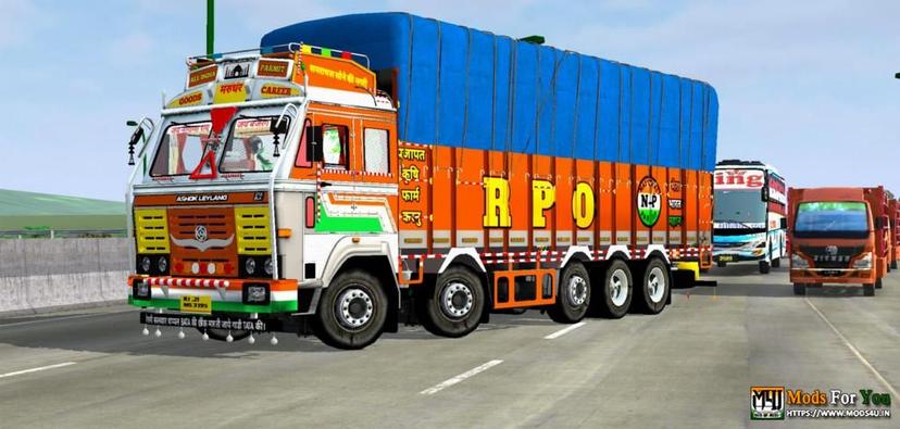 Ashok Leyland 3718 4k Livery Truck by RPO mod addon