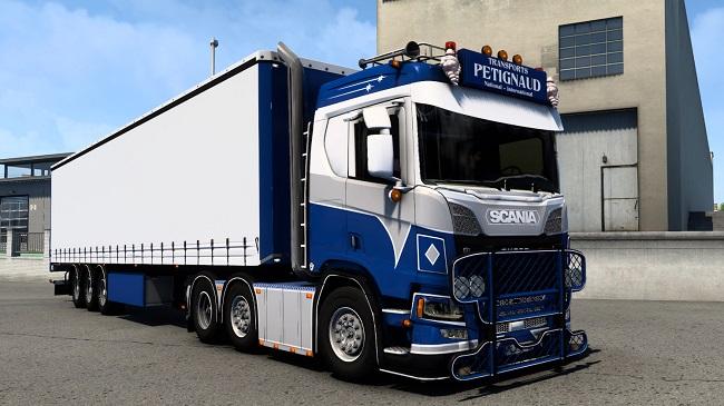 Scania R580 Petignaud truck + Pacton trailer addon