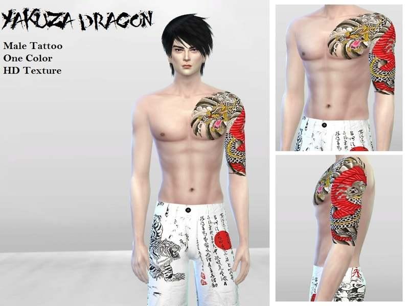 Татуировка "Tattoo003 (Yakuza Dragon)" addon