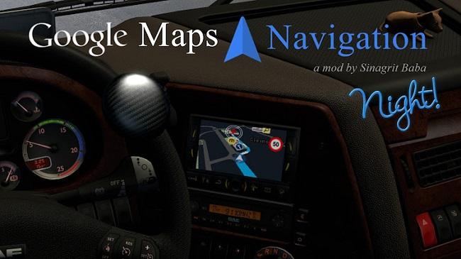 Мод Навигация по Google Maps ETS2 addon