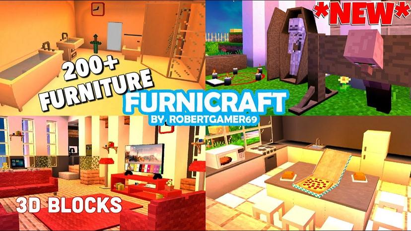 Furnicraft 3D Block Addon (1.21, 1.20) – с Simple Comes Alive Mod addon