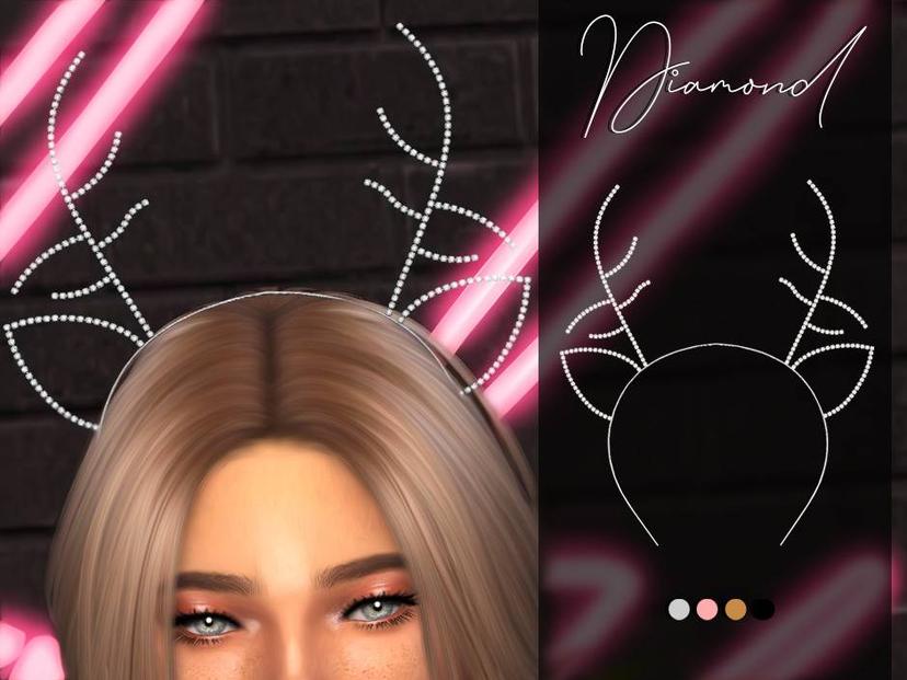 Diamond reindeer headband addon