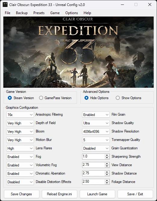 Expedition 33 - Unreal Configuration addon
