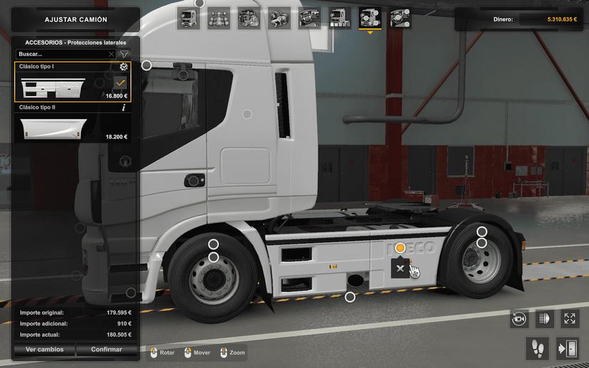 Iveco Hiway without side skirt + exhaust pipes without it addon