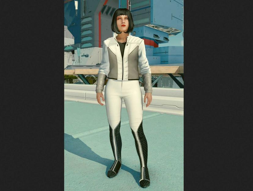 White leggings with jacket addon