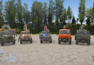 Pack of mechanical loaders for Urals and KamAZs v1.0 for Spintires: MudRunner (v19.11.18)/Mod addon