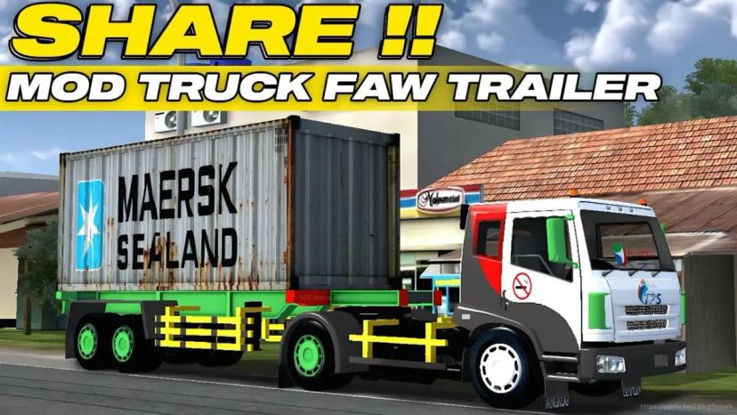 FAW Trailer 20FT Truck Mod BUSSID mod addon