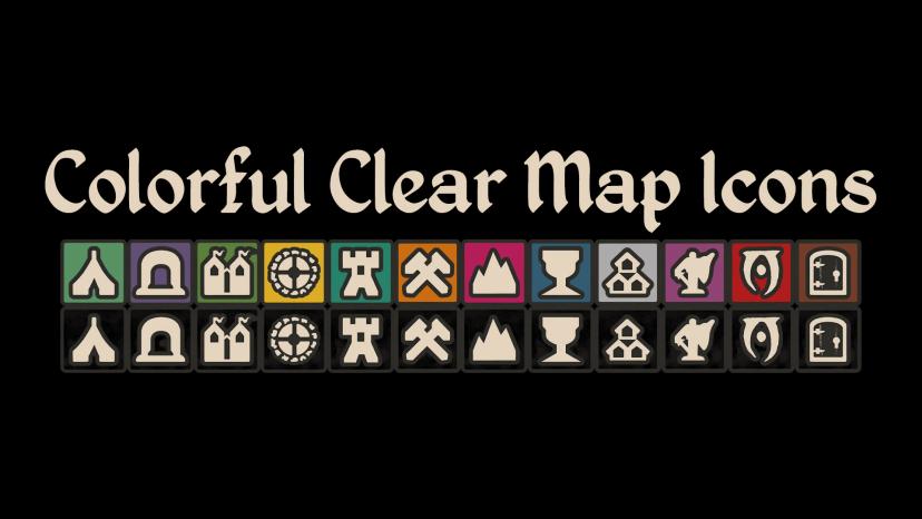 Colorful transparent map icons addon
