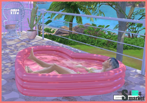 Children's pool in the shape of a heart Sims 4 addon