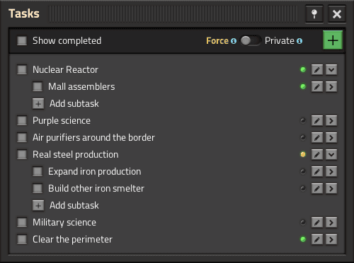 Task list by raiguard addon