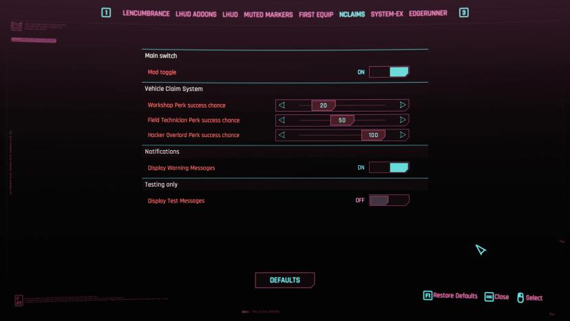 Claim vehicles addon