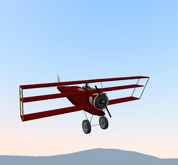 Destroyable WWI Triplane addon